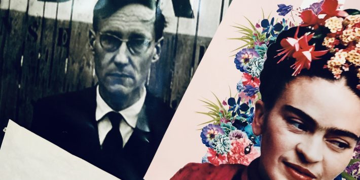 Image across schizosomething.com featuring William Burroughs and Frida Kahlo.